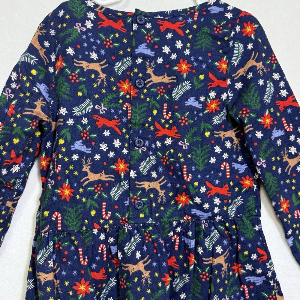 Hanna Andersson Winter Wonderland Navy Flannelette Peplum Top Size 120 US 6-7 - Picture 8 of 11